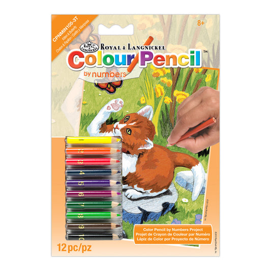 CPNMIN-105 - Colour Pencil by numbers™ 12pc 5" x 7" Kitten & Butterfly Project