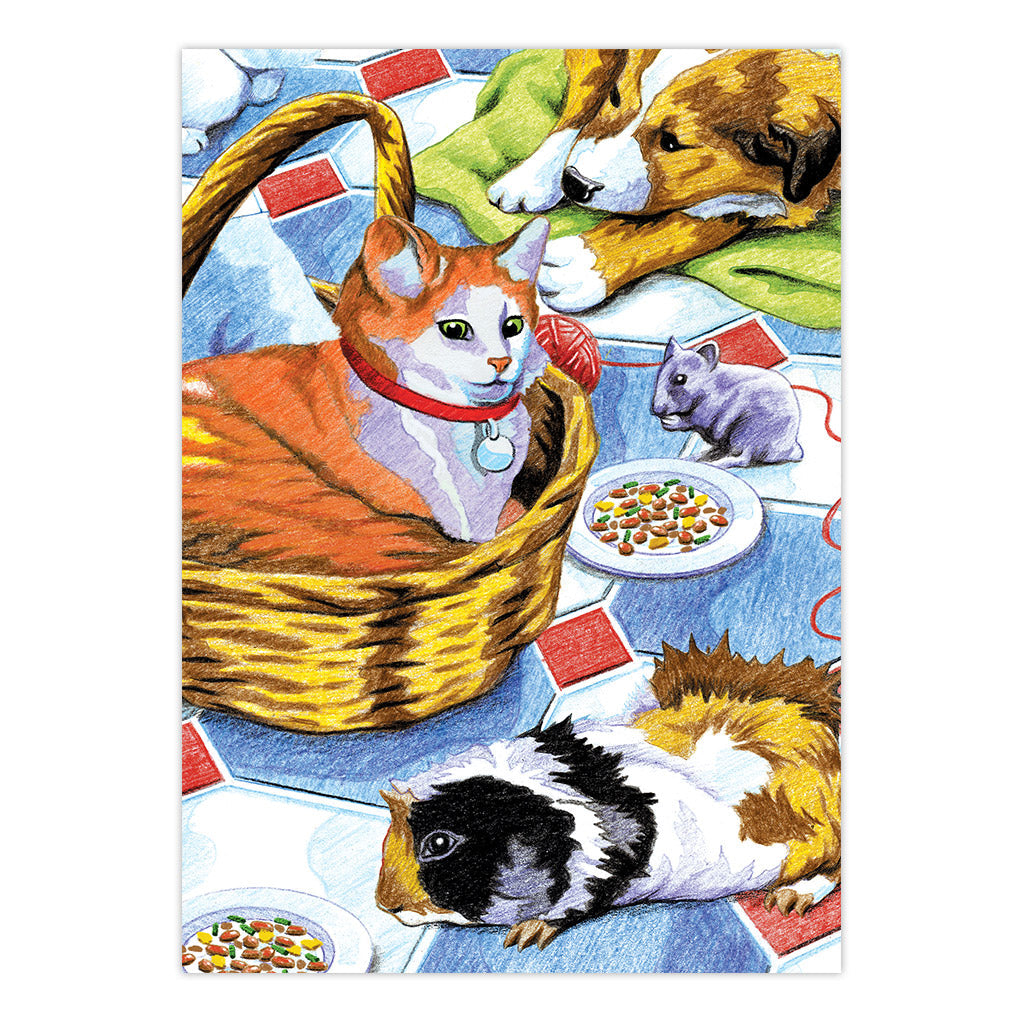 CPNMIN-115 | Colour Pencil by numbers™ 12pc 5" x 7" Family Pets Project