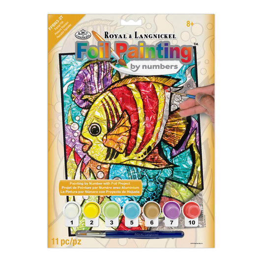 FPBN-3 - Foil Painting by numbers™ 11pc 8.25" x 10.25" Tropical Fish Project