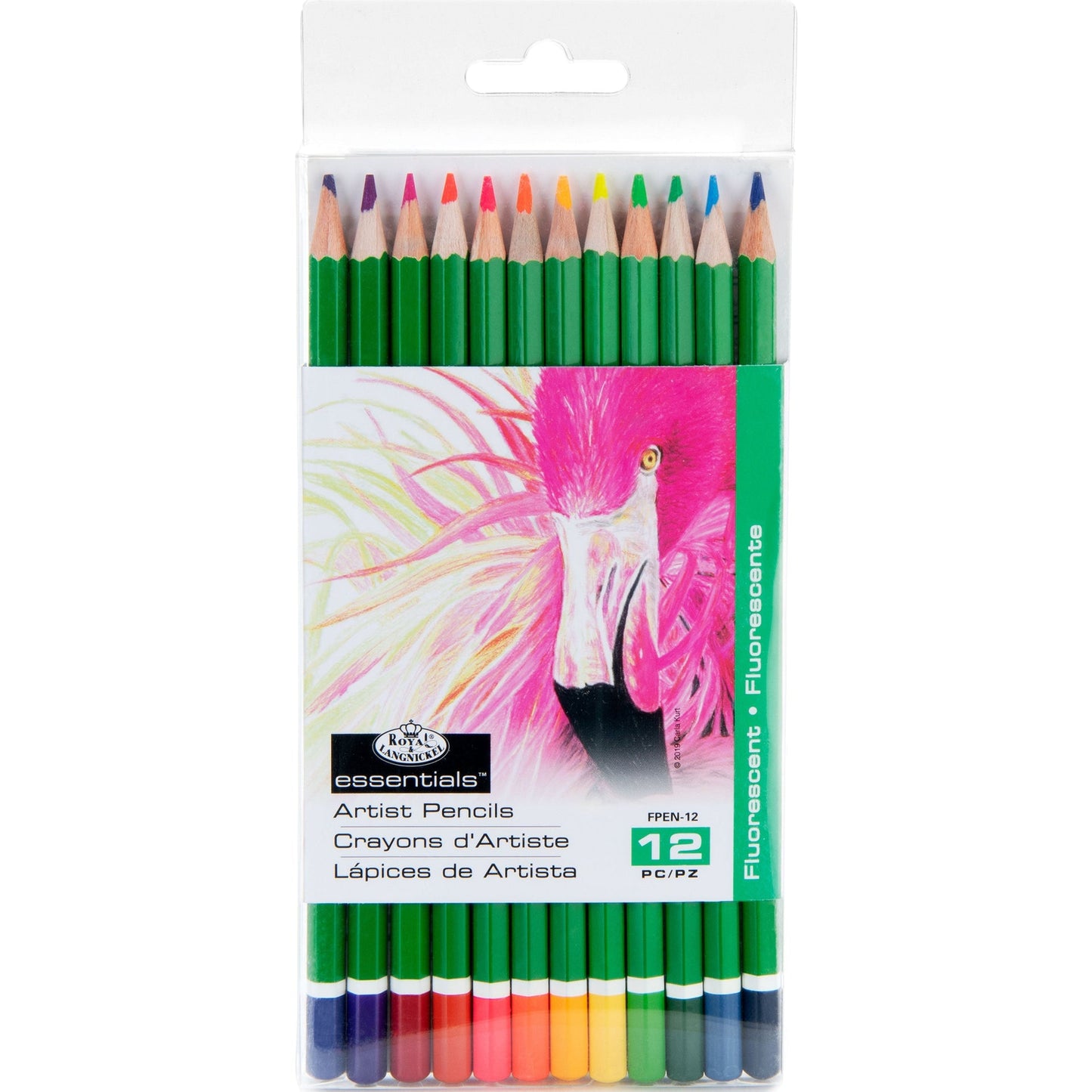 FPEN-12 - 12pc Fluorescent Artist Pencils package front