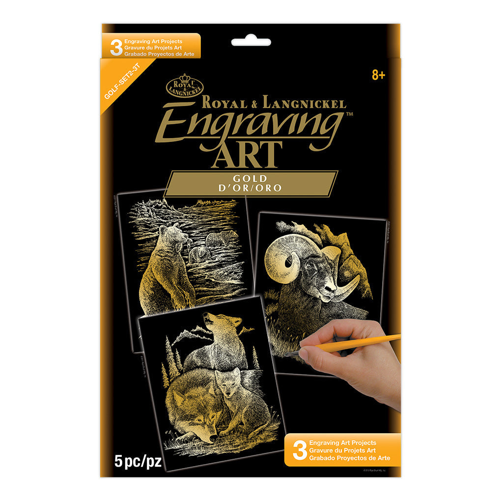 GOLF-SET2 - Engraving Art™ 5pc 3-Project Gold Foil Set