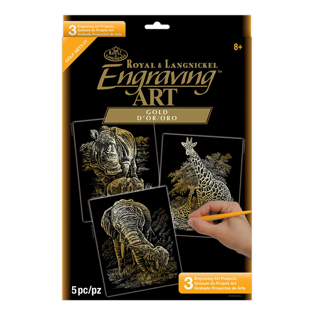 GOLF-SET3 - Engraving Art™ 5pc 3-Project Gold Foil Set