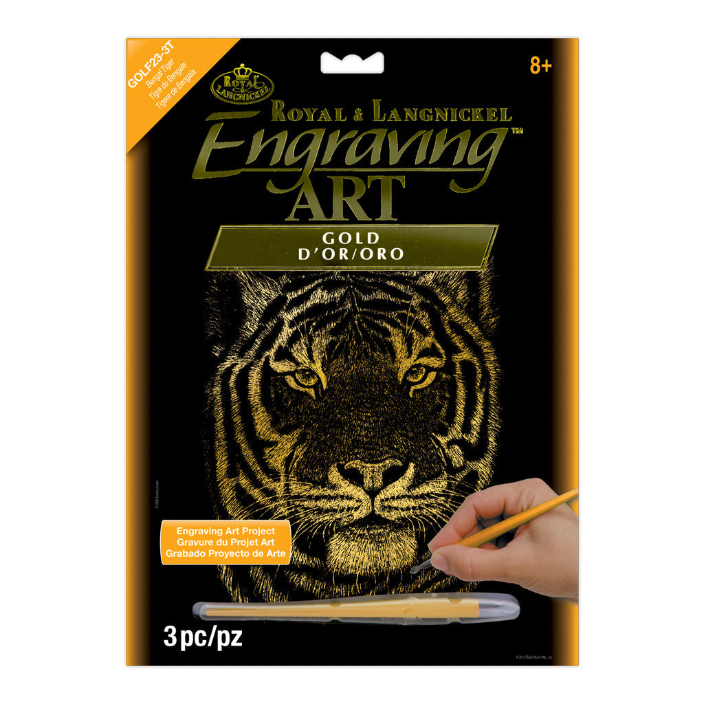 GOLF23 - Engraving Art™ 8" x 10" Bengal Tiger Gold Foil Project