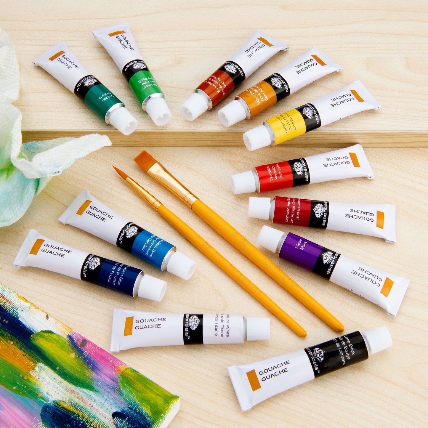 GOU12 Series | Gouache Paint Packs with Brushes - 12 ml