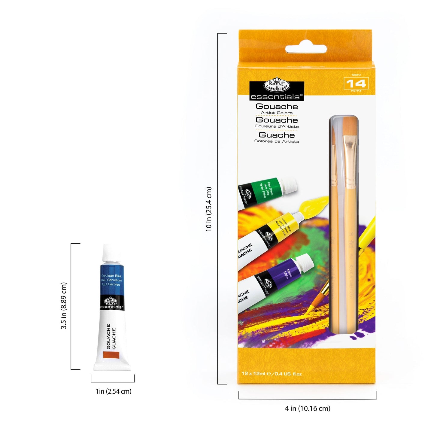 GOU12 Series | Gouache Paint Packs with Brushes - 12 ml