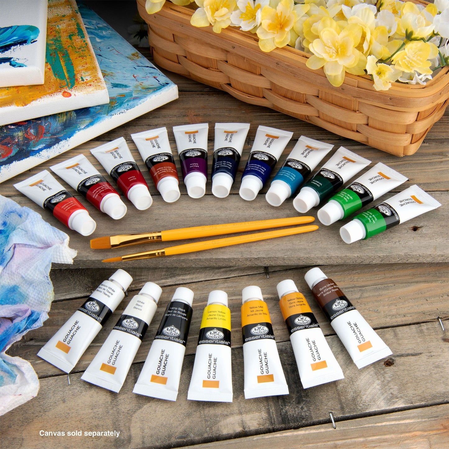 GOU12 Series | Gouache Paint Packs with Brushes - 12 ml