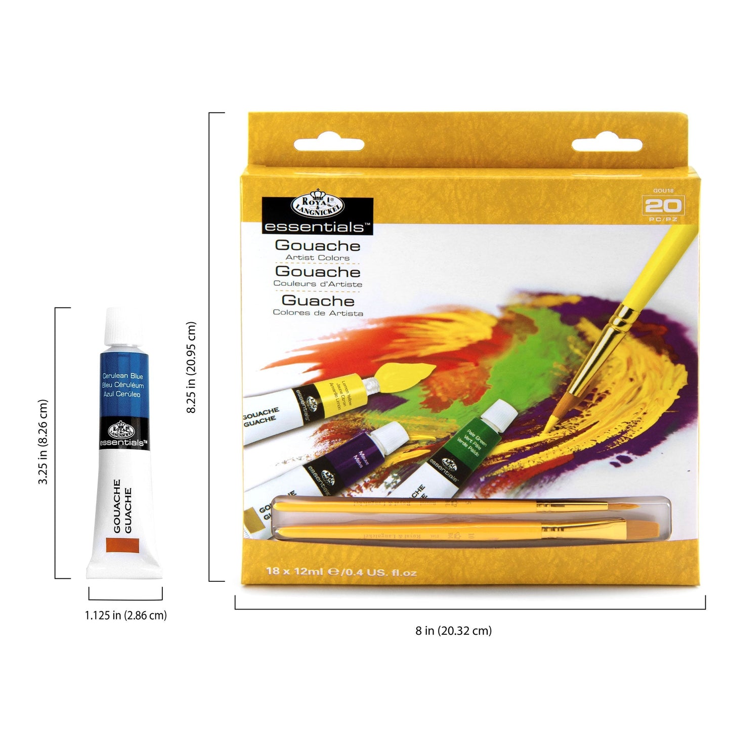 GOU12 Series | Gouache Paint Packs with Brushes - 12 ml