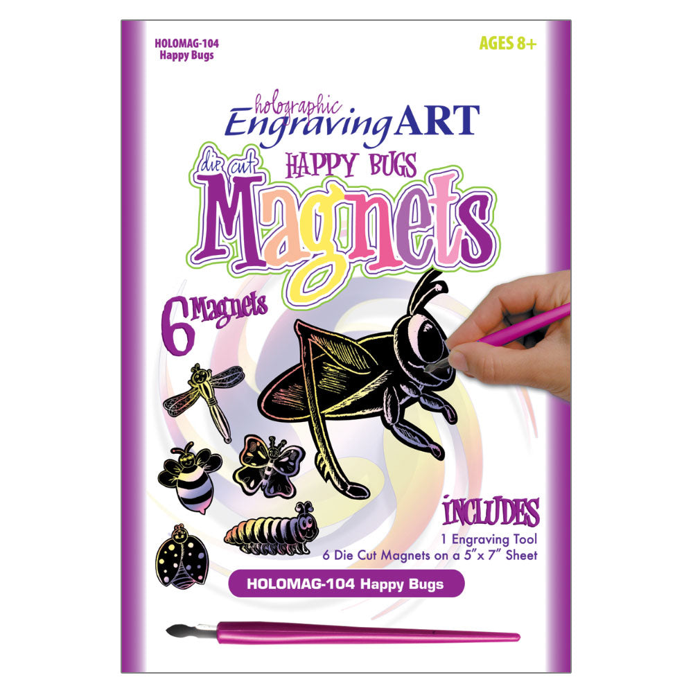 HOLOMAG-104 - Engraving Art™ Happy Bugs Magnets