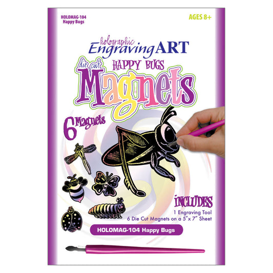 HOLOMAG-104 - Engraving Art™ Happy Bugs Magnets