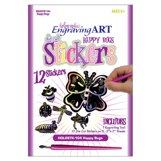 HOLOSTK-104 - Engraving Art™ Happy Bugs Stickers