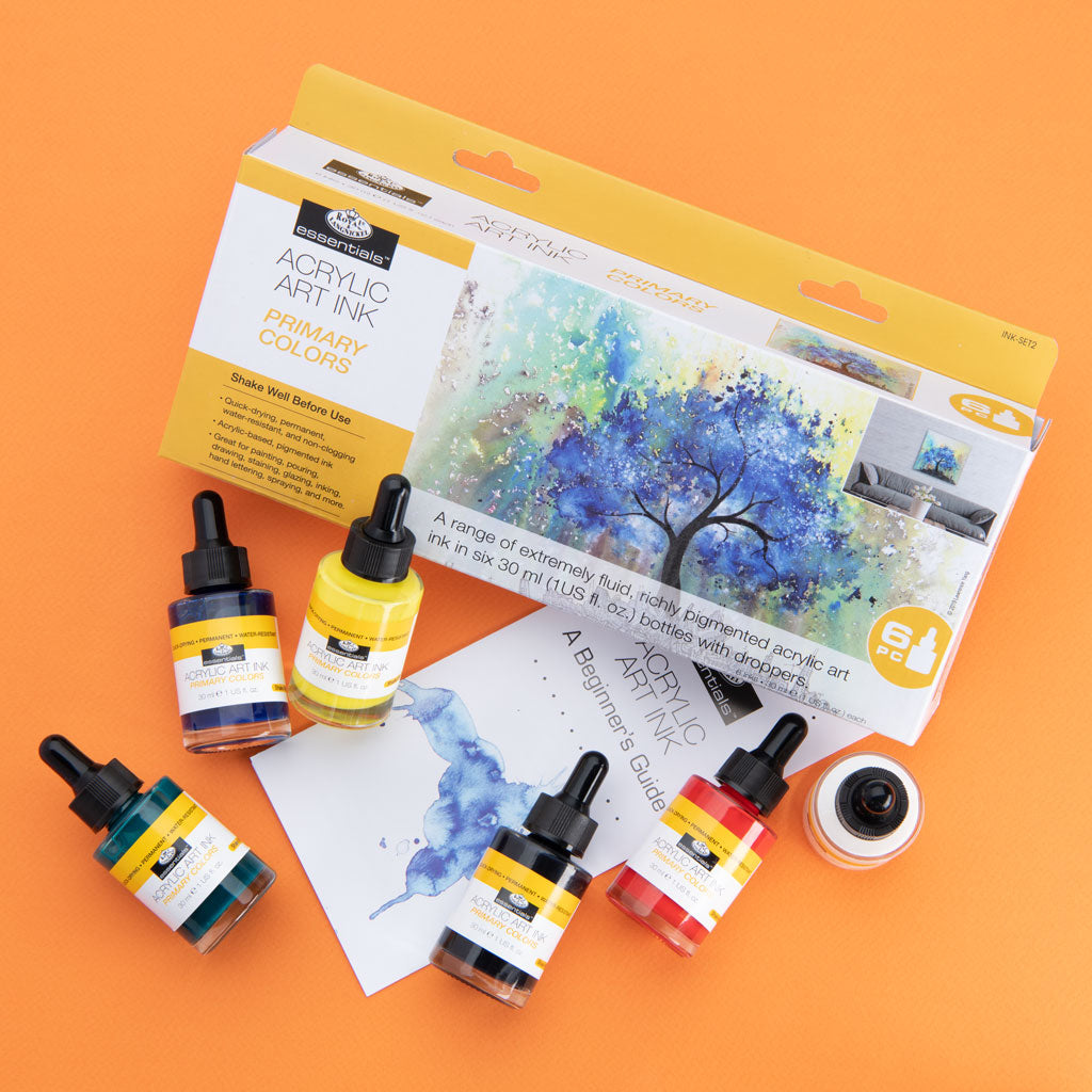 Royal Register Ink INK-SET2 | Essentials™ 6pc Primary Colors Acrylic Art Ink Bottles ...
