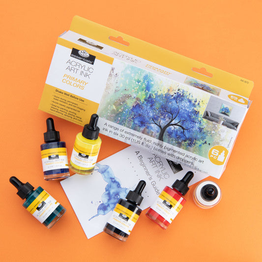 INK-SET2 | Essentials™ 6pc Primary Colors Acrylic Art Ink Bottles