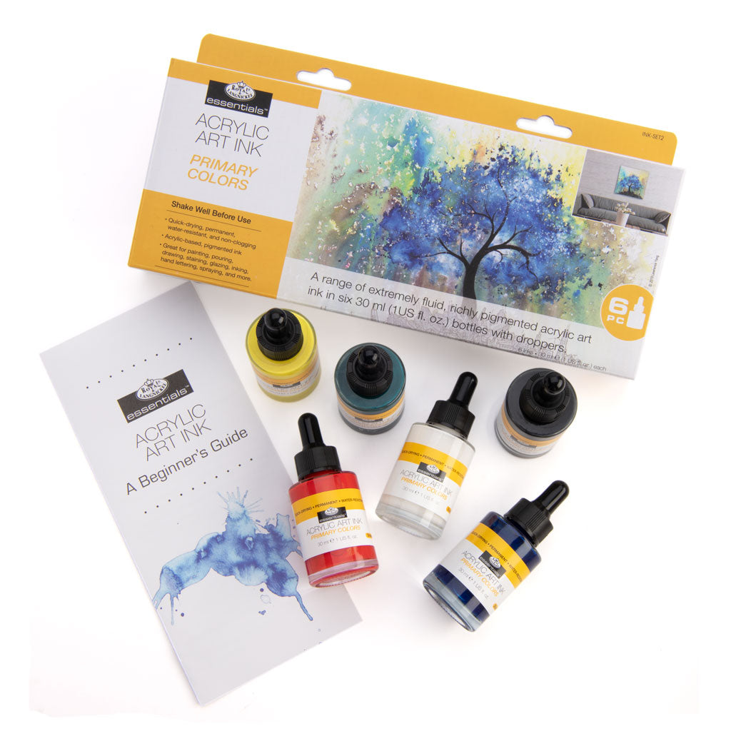 INK-SET2 | Essentials™ 6pc Primary Colors Acrylic Art Ink Bottles