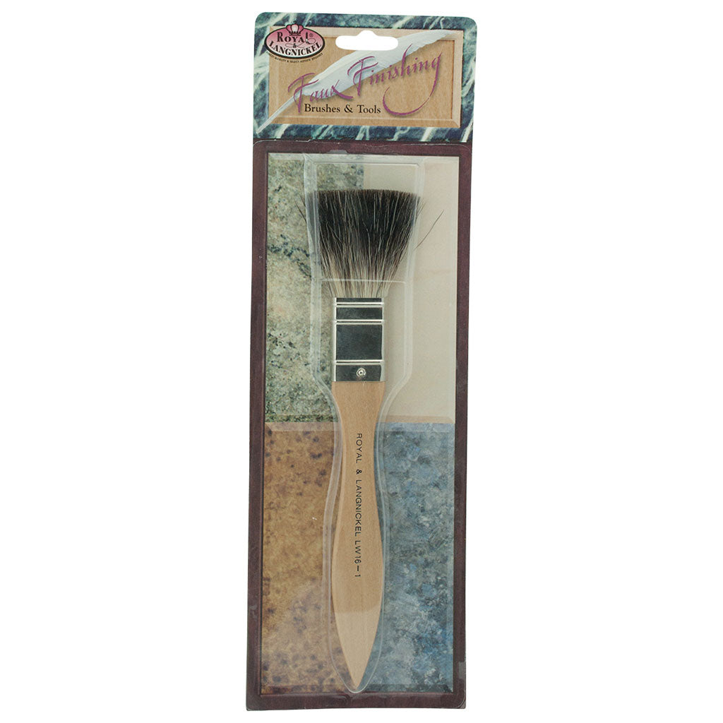 LW16-1" - Badger Softener Flat Handle Faux Finishing Brush - 1"