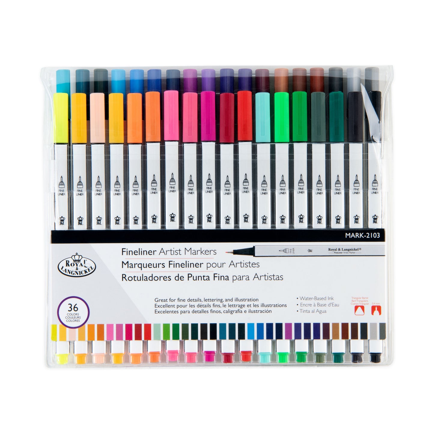 MARK-2103 - 36pc Fineliner Artist Markers packaging front