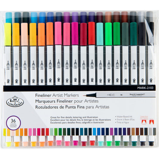 MARK-2103 - 36pc Fineliner Artist Markers packaging front