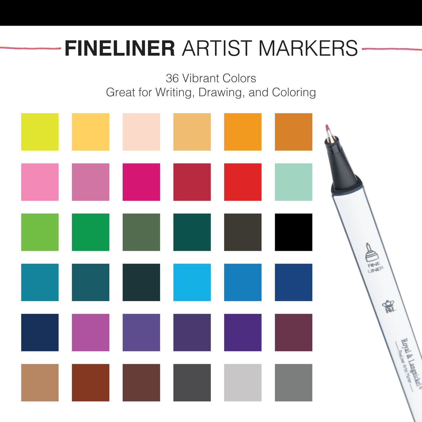 MARK-2103 | 36pc Fineliner Artist Markers