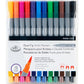 MARK-2201 - 12pc Fineliner and Brush Dual-Tip Artist Markers packaging front