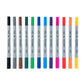 MARK-2201 - 12pc Fineliner and Brush Dual-Tip Artist Markers