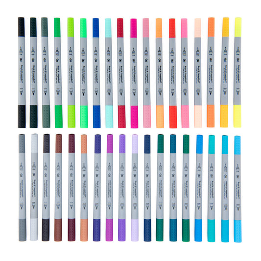 MARK-2203 - 36pc Fineliner and Brush Dual-Tip Artist Markers