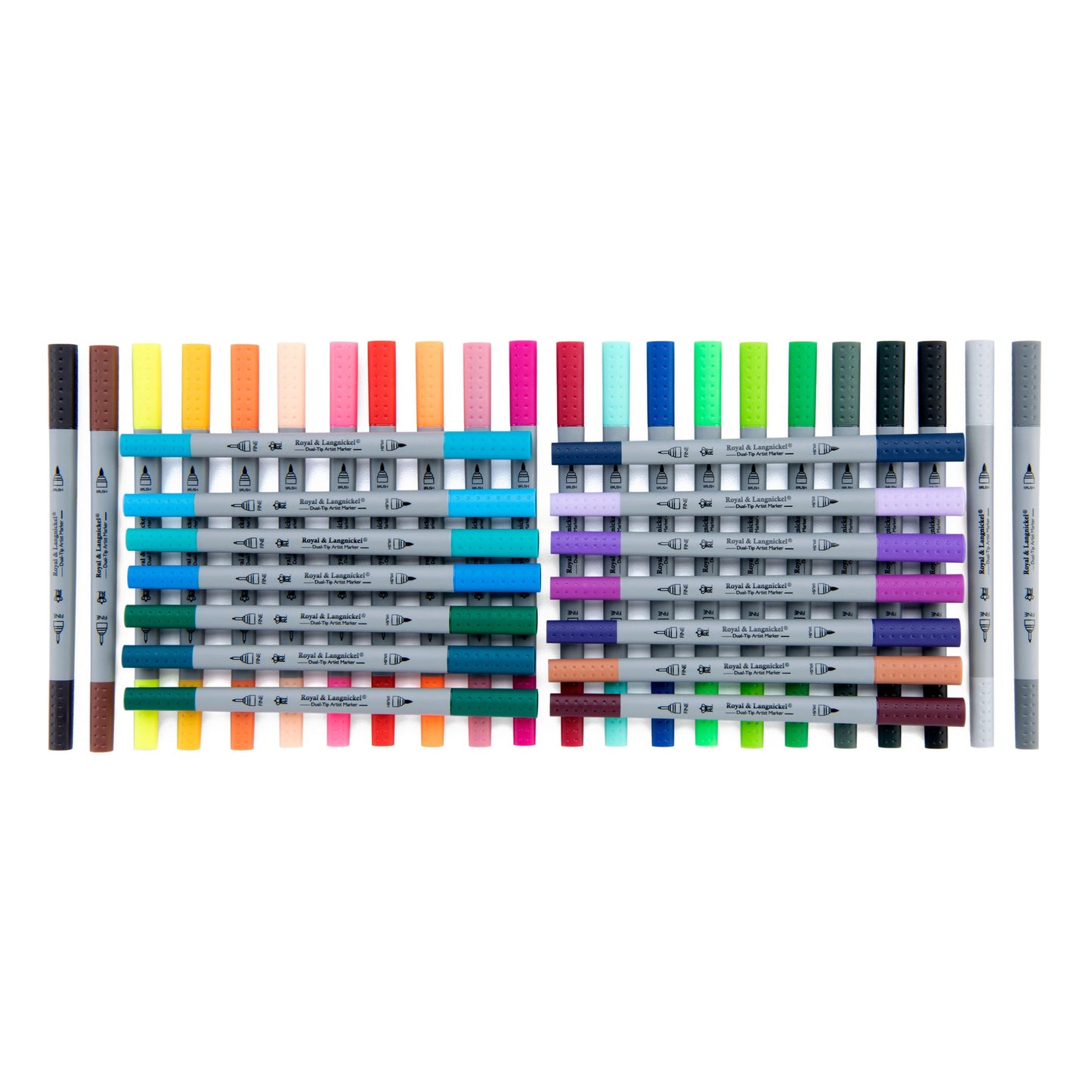 MARK-2203 | 36pc Fineliner and Brush Dual-Tip Artist Markers