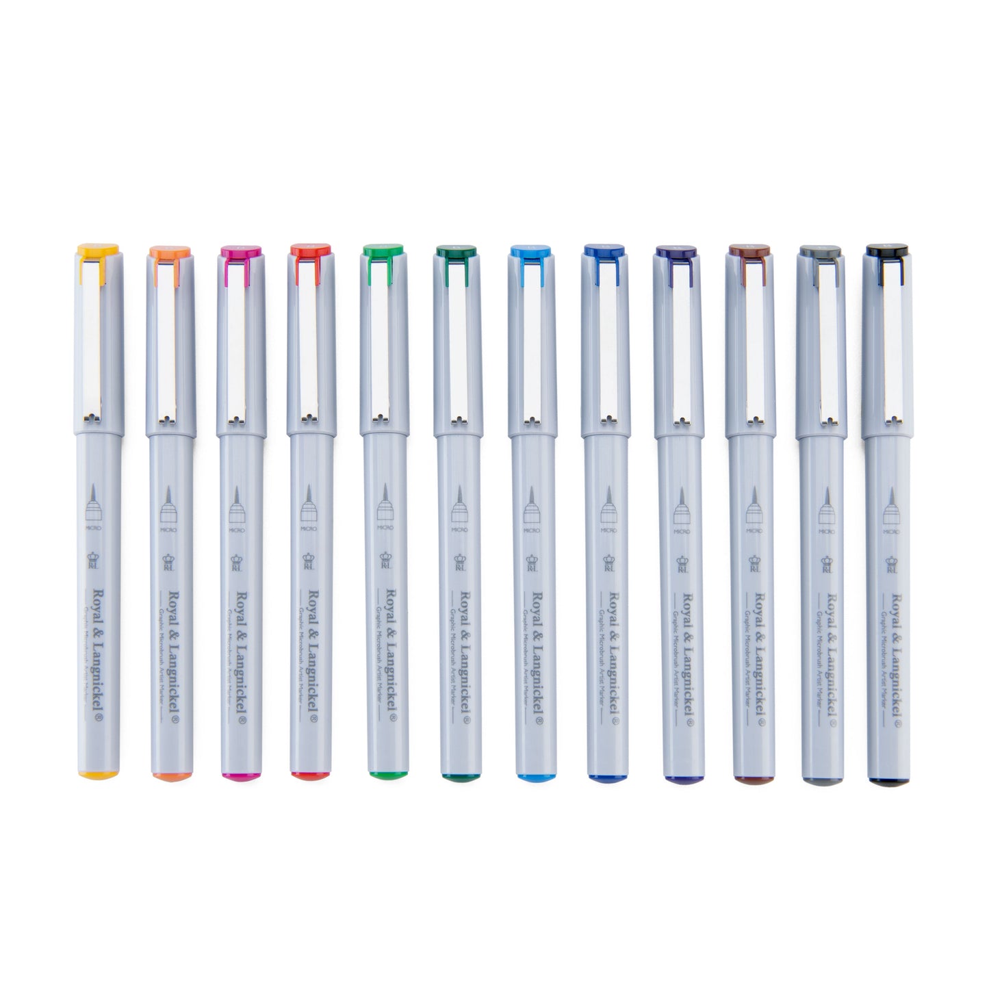 MARK-2301 - 12pc Graphic Microbrush Artist Markers