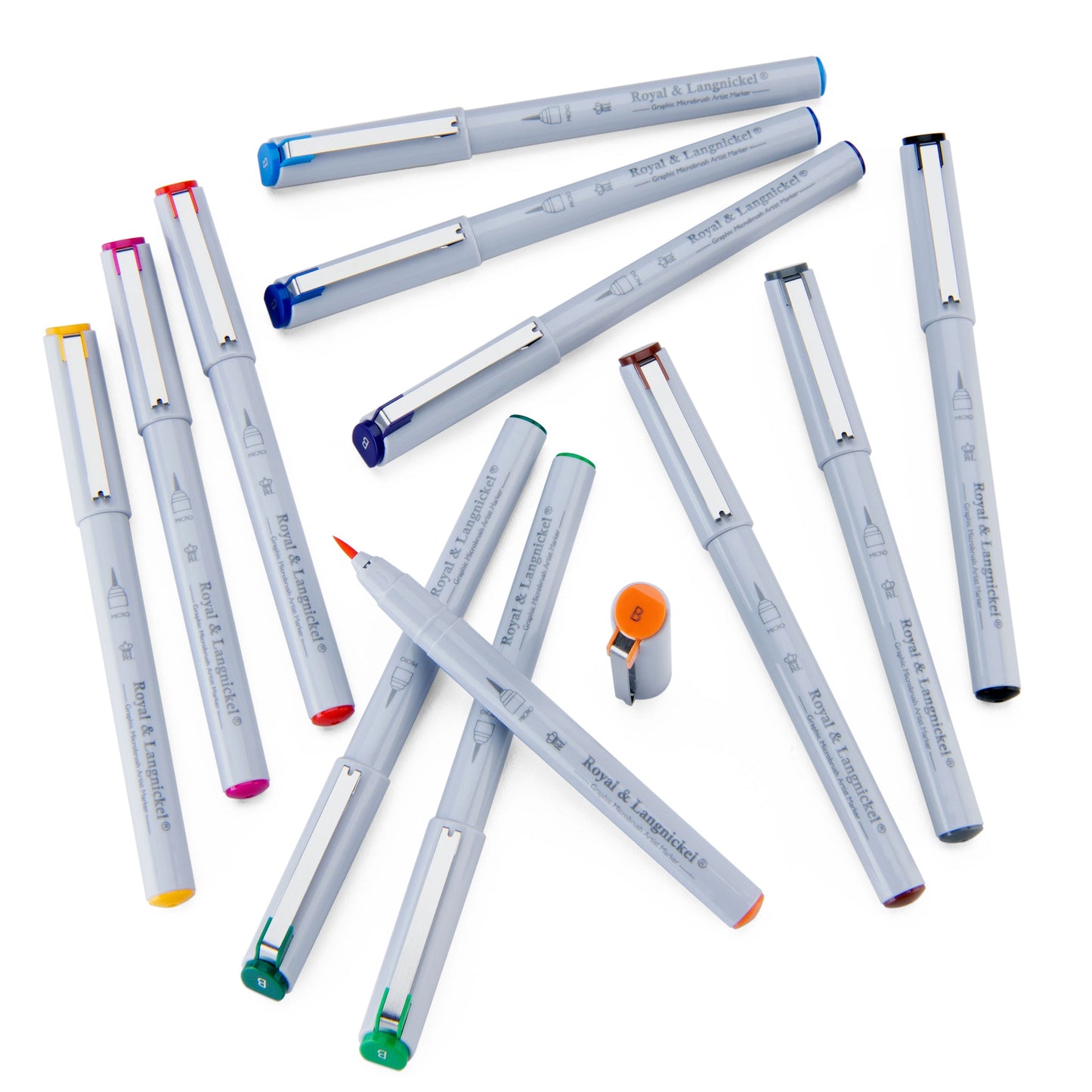MARK-2301 | 12pc Graphic Microbrush Artist Markers