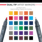 MARK-2402 | 30pc Fineliner and Pointed Round Dual-Tip Artist Markers