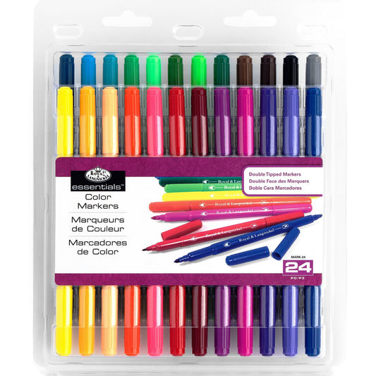 MARK-24 - Essentials™ 24pc Double-Tipped Color Markers packaging front