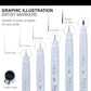 MARK-2501 | 5pc Graphic Illustration Markers