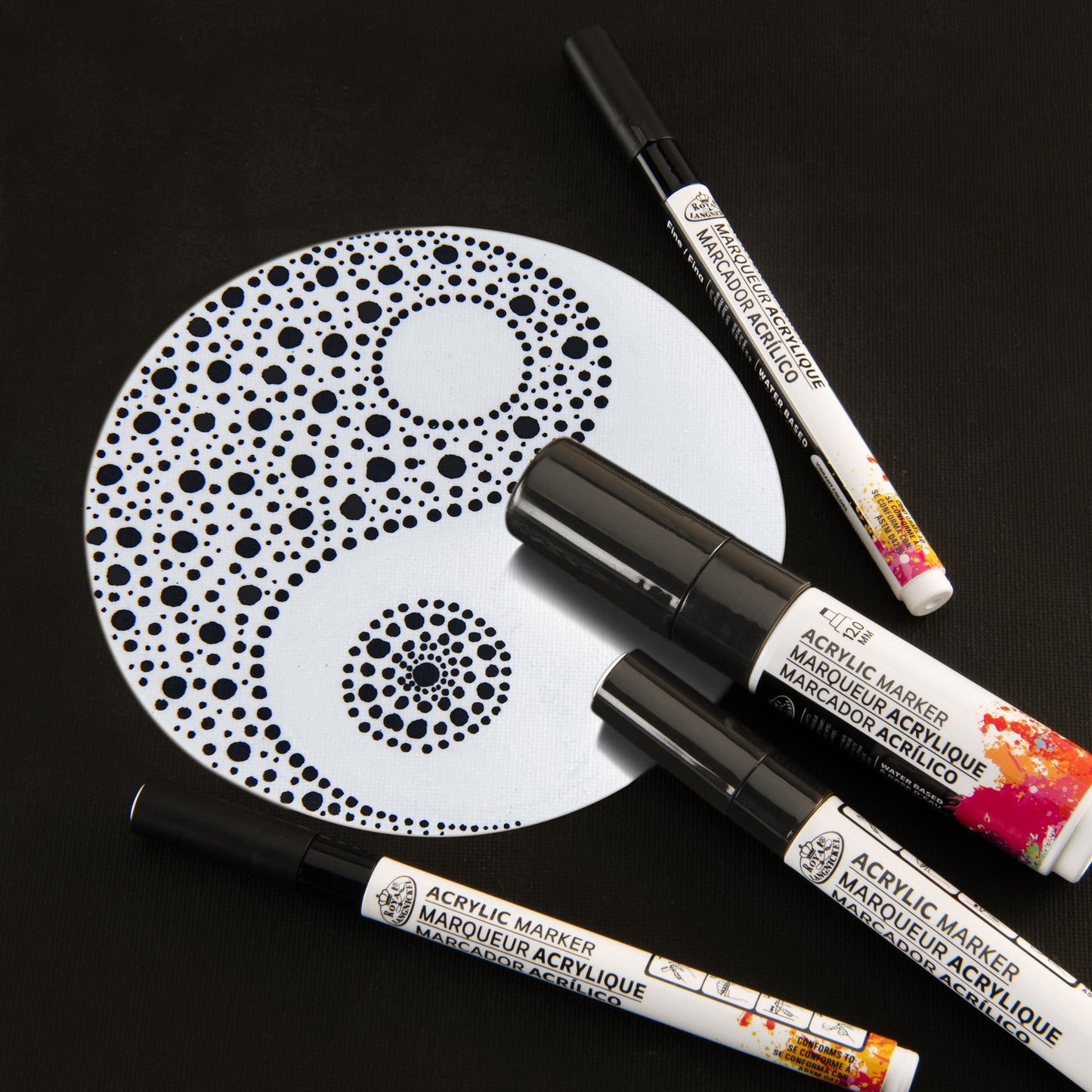 MARK-2701 | 4PC Black Acrylic Paint Markers
