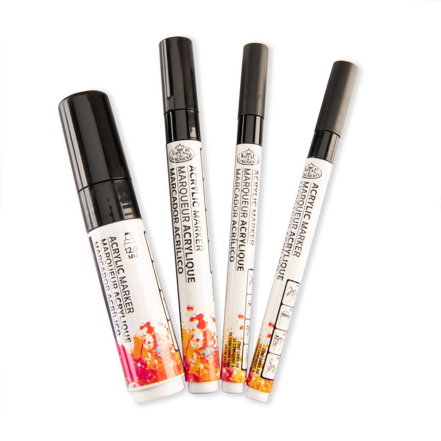MARK-2701 | 4PC Black Acrylic Paint Markers