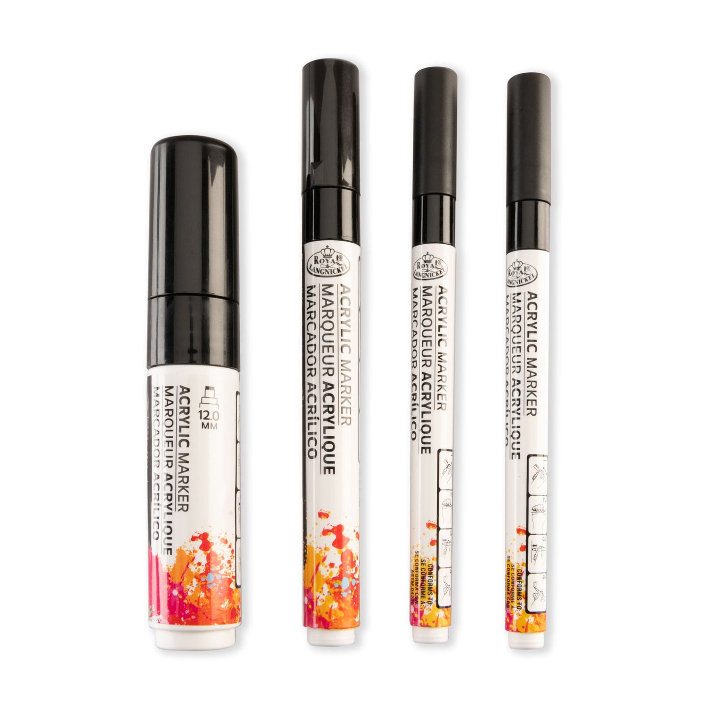 MARK-2701 | 4PC Black Acrylic Paint Markers