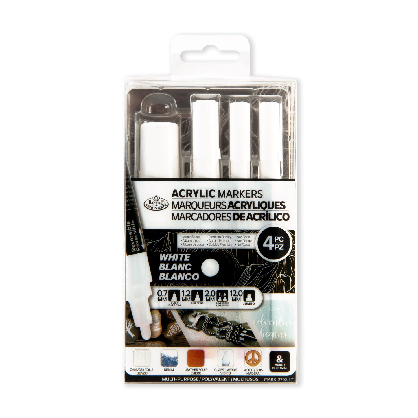 MARK-2702 | 4PC White Acrylic Paint Markers