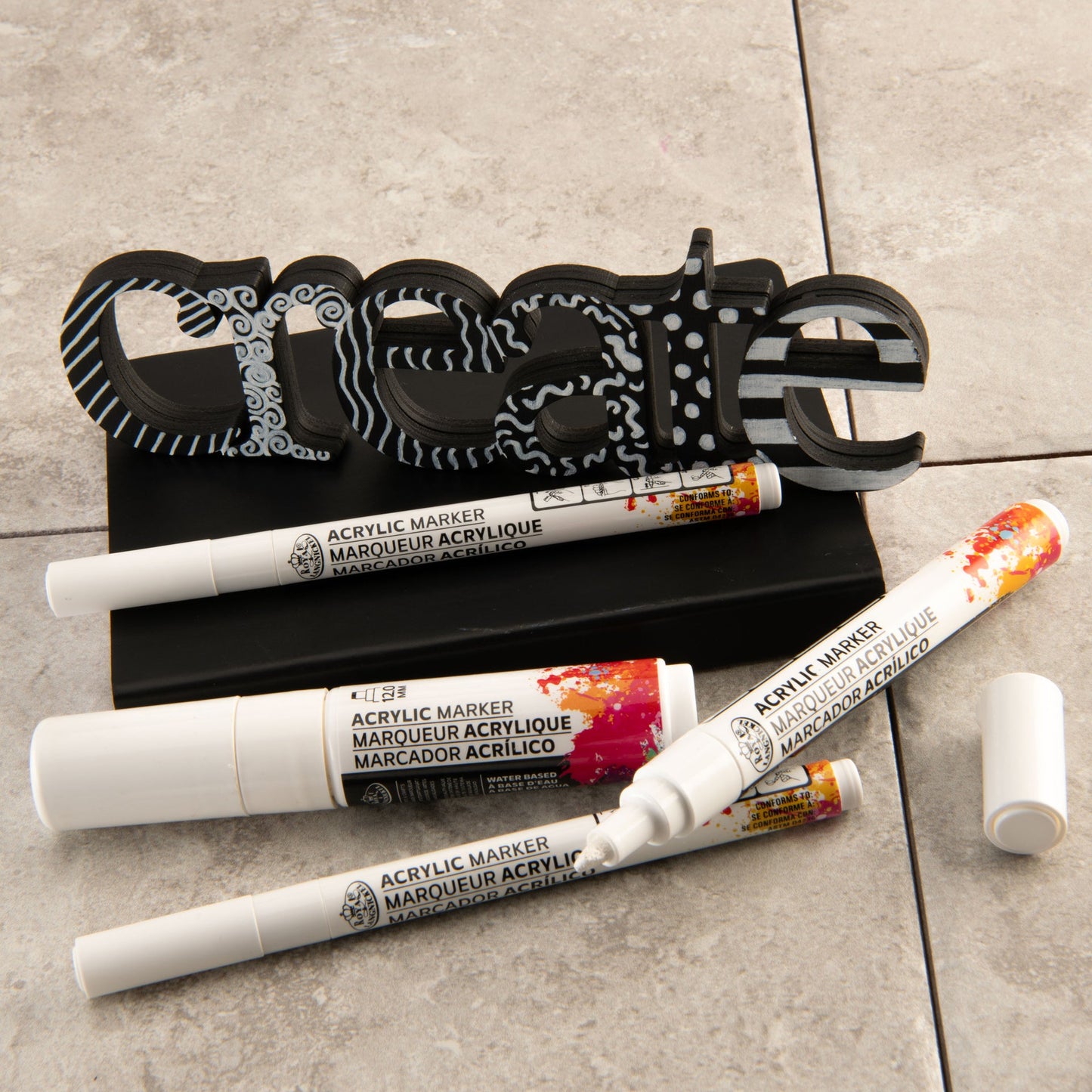 MARK-2702 | 4PC White Acrylic Paint Markers
