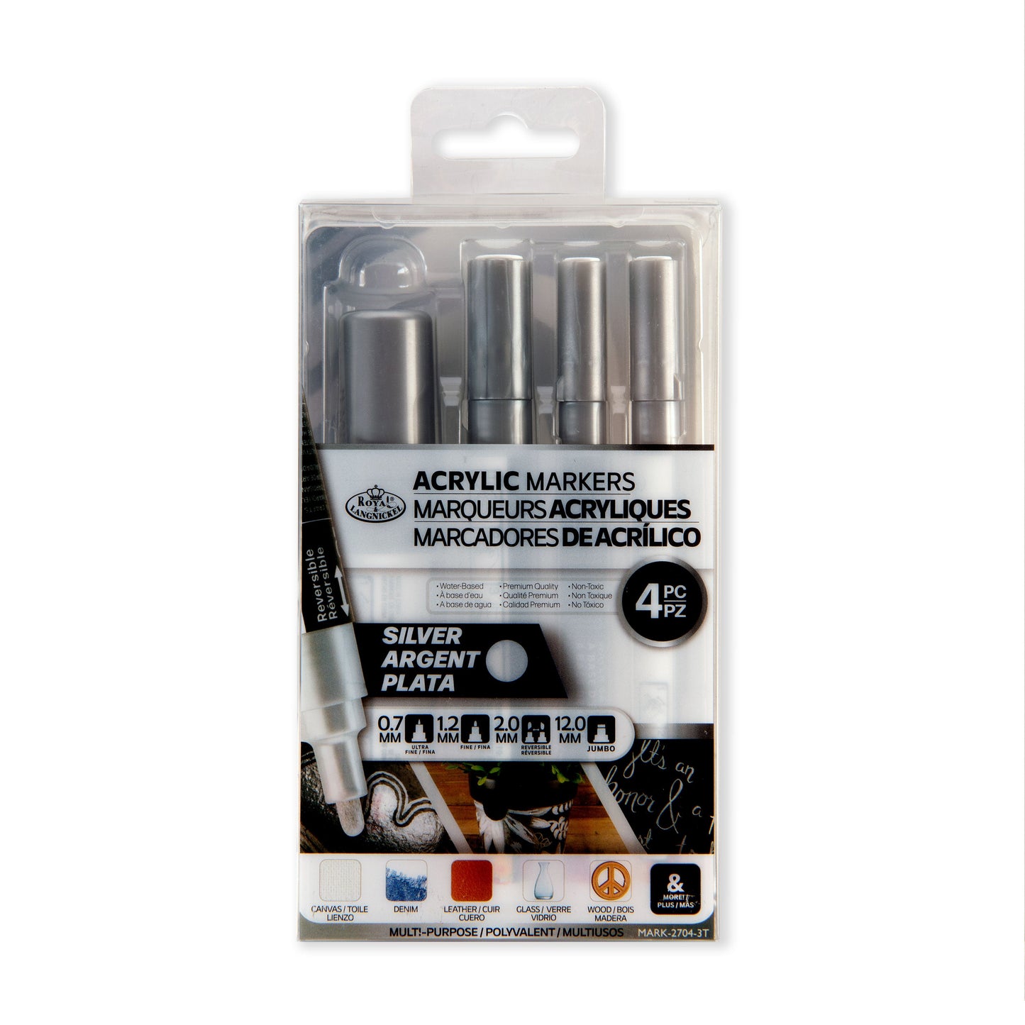 MARK-2704 | 4PC Silver Acrylic Paint Markers