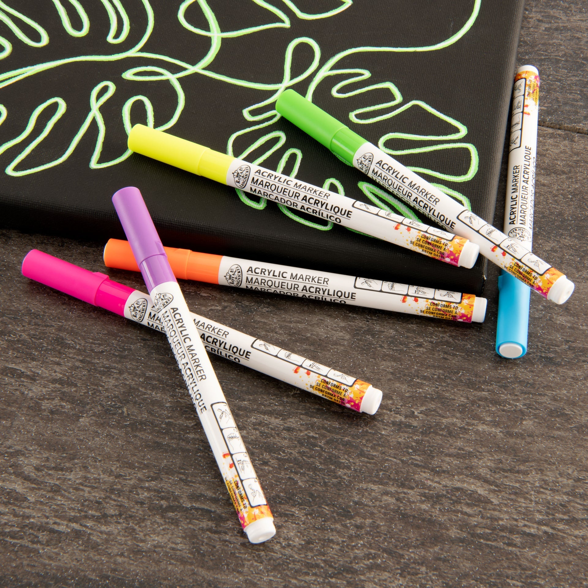 MARK-2719 | 6PC Acrylic 1.2mm Neon Markers – Royal & Langnickel