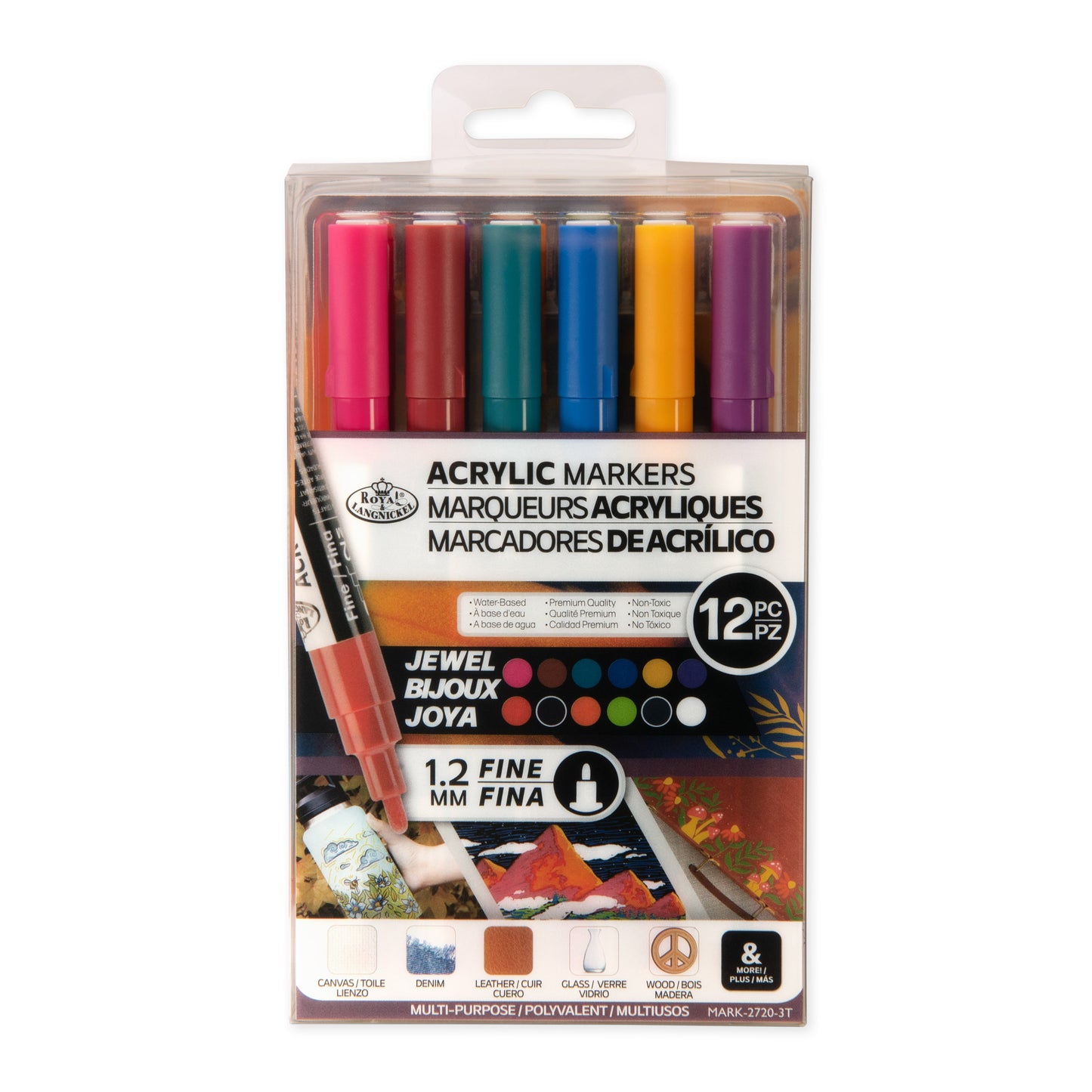 MARK-2720 | 12PC Acrylic 1.2mm Jewel Markers