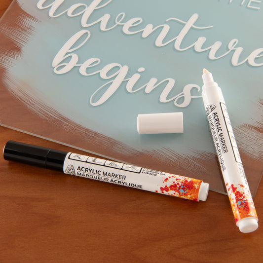 WAL-MARK-2724-RFID | Royal & Langnickel 2 Piece Acrylic 2mm Reversible Tip Black/White Marker