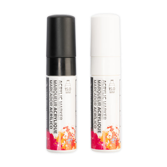 WAL-MARK-2734-RFID | Royal & Langnickel 2 Piece Acrylic 15mm Black/White Markers