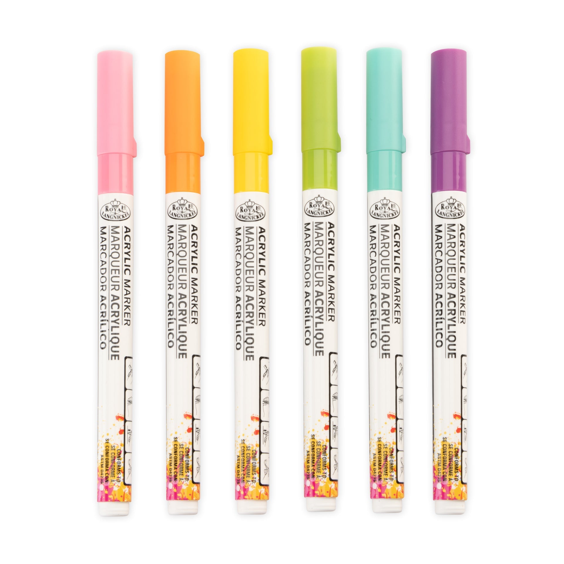 MARK-2780 | 6PC Acrylic .2mm Hue Markers – Royal & Langnickel