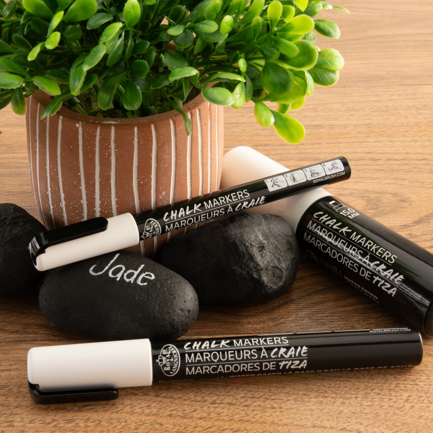 WAL-MARK-2801-RFID | Royal & Langnickel 3 Piece White Variety Size Chalk Marker Set