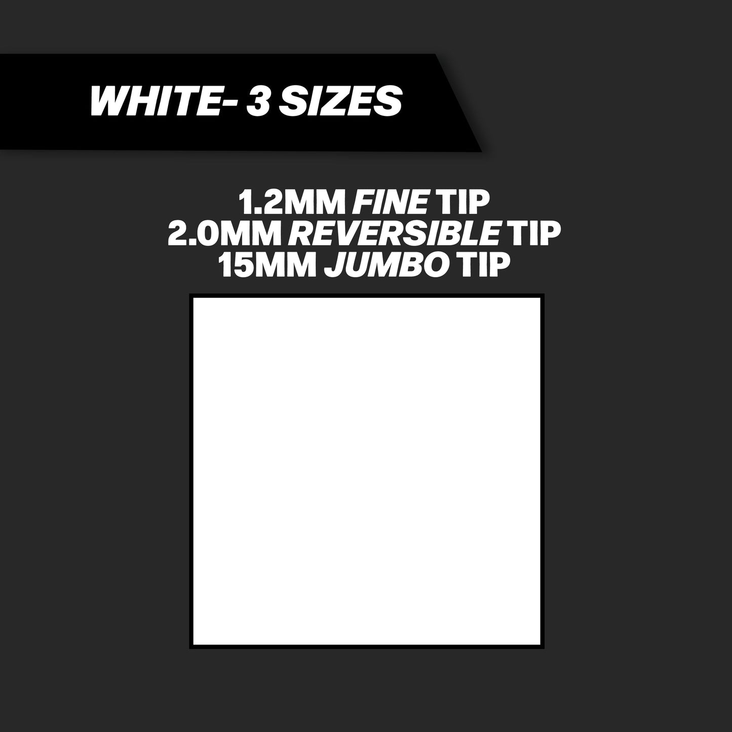 MARK-2801 | 3PC White Variety Size Chalk Marker Set