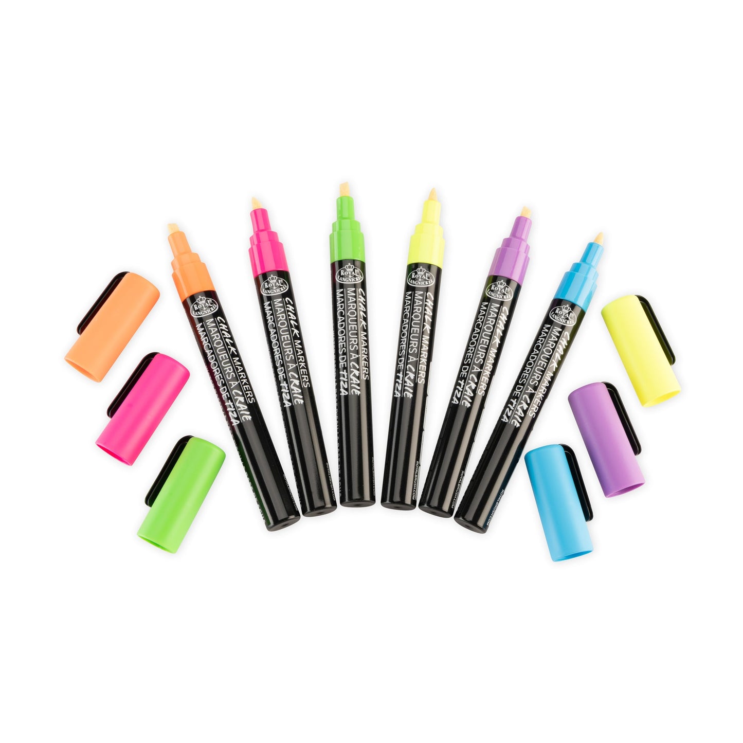 WAL-MARK-2802-RFID | Royal & Langnickel 6 Piece 2mm Neon Chalk Marker Set