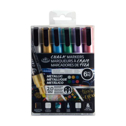 MARK-2803 | 6PC 2mm Metallic Chalk Marker Set