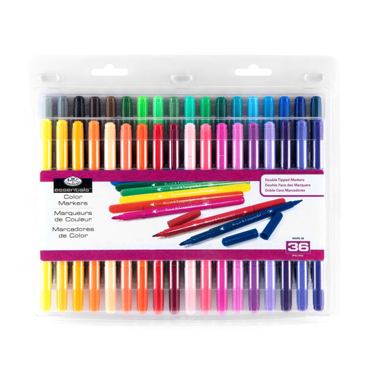 MARK-36 - Essentials™ 36pc Double-Tipped Color Markers packaging front