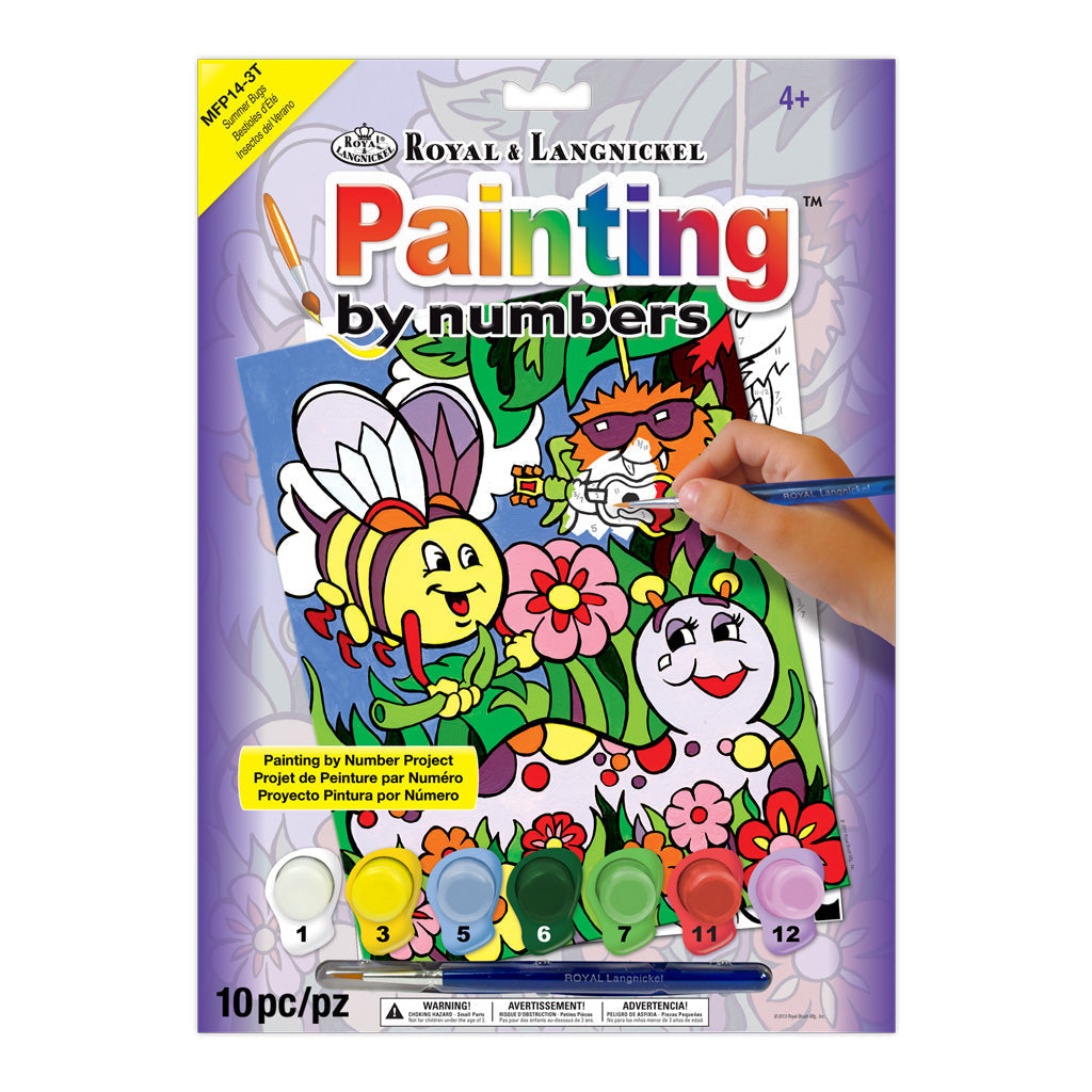 MFP14 - Painting by numbers™ Children's 10pc 8.75" x 11.75" Summer Bugs Painting Project