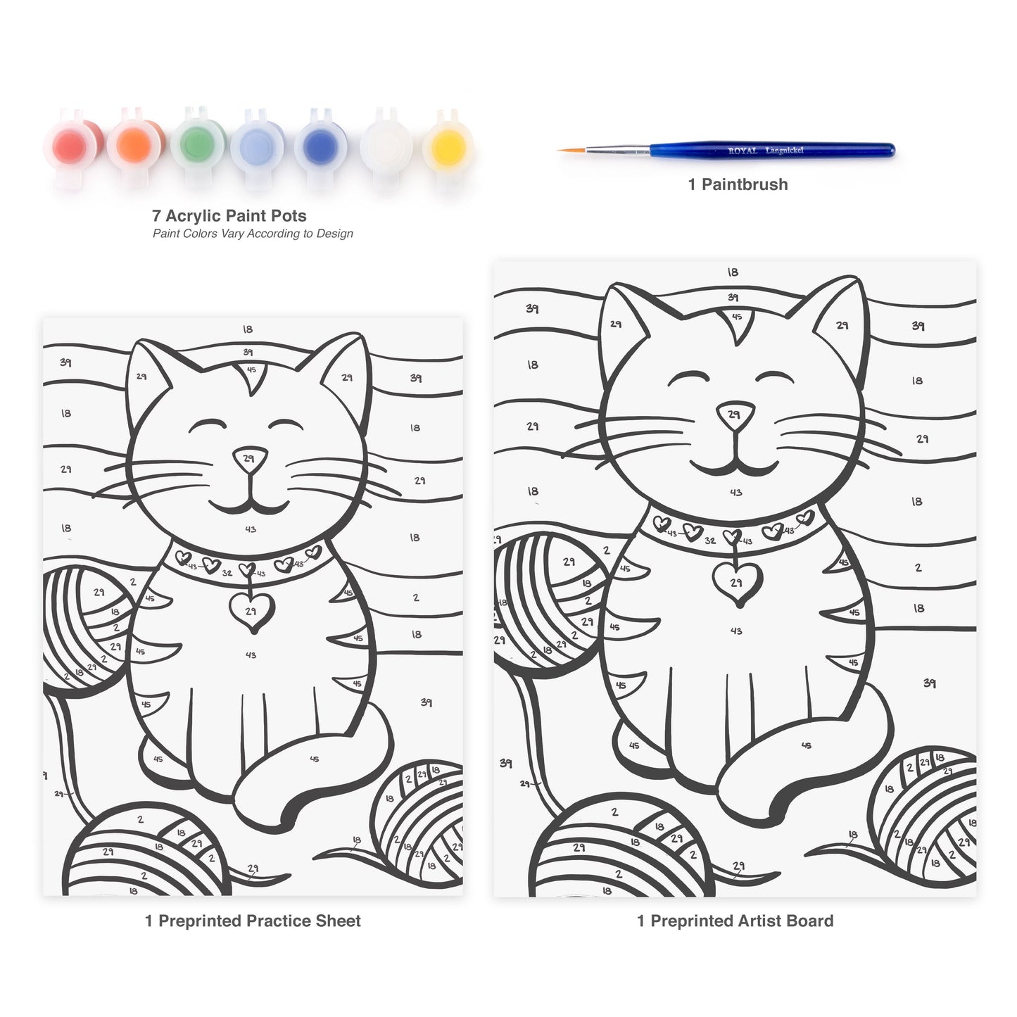 MFP18 | Painting by numbers™ Children's 10pc 8.75" x 11.75" Kitten Painting Project