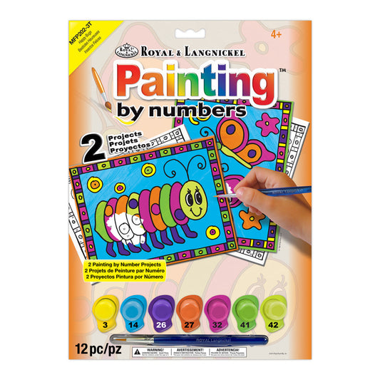 MFP202 - Painting by numbers™ Children's 12pc 8.75" x 11.75" Happy Bugs Painting Project 2-Pack