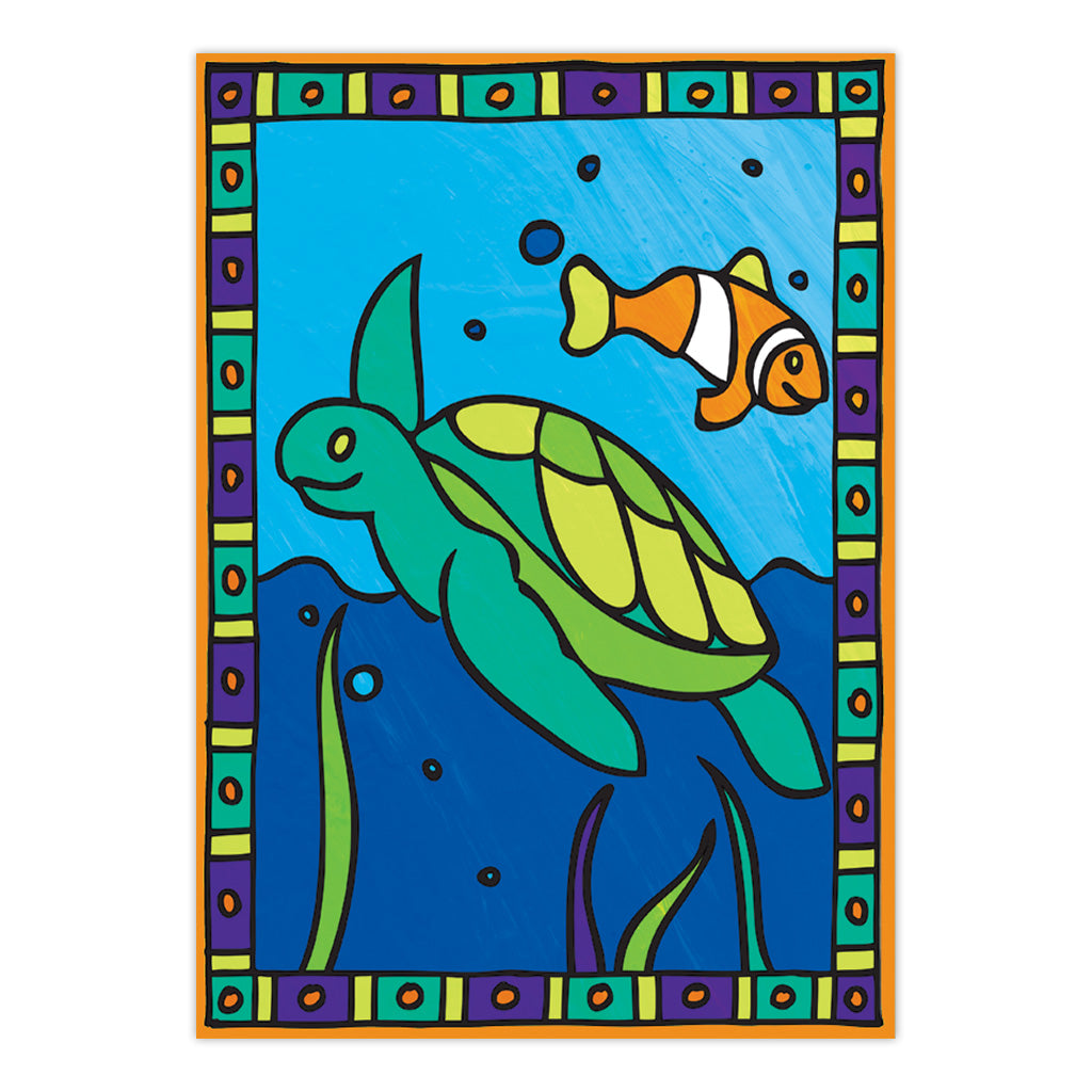 MFP203 | Painting by numbers™ Children's 12pc 8.75" x 11.75" Sea Turtle & Fish Painting Project 2-Pack